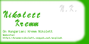 nikolett kremm business card